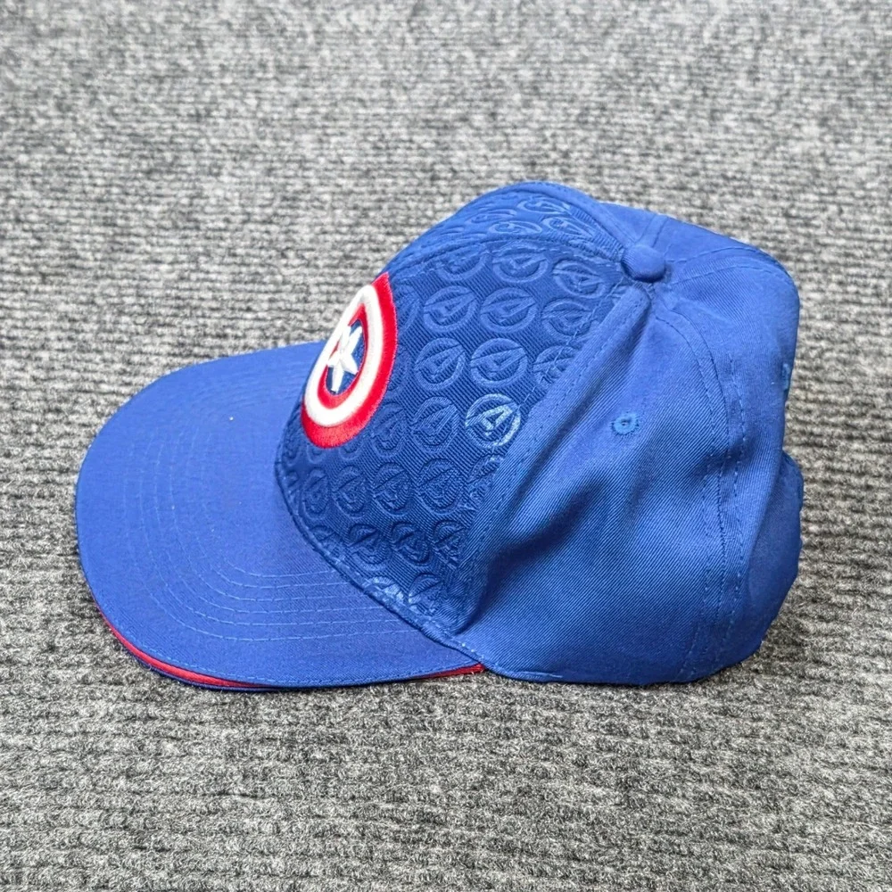 Marvel Avengers Captain America Snapback Hat Kid's OS Blue Embroidered Shield